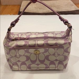 NW Coach White & Purple Shoulder Bag